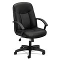 Hon Basyx Executive Chair, Leather, Fixed Arms, Black BSXVL601SB11